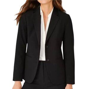 Banana Republic Black Wool-Blend Blazer Two-Button Lined Business Jacket Size 6
